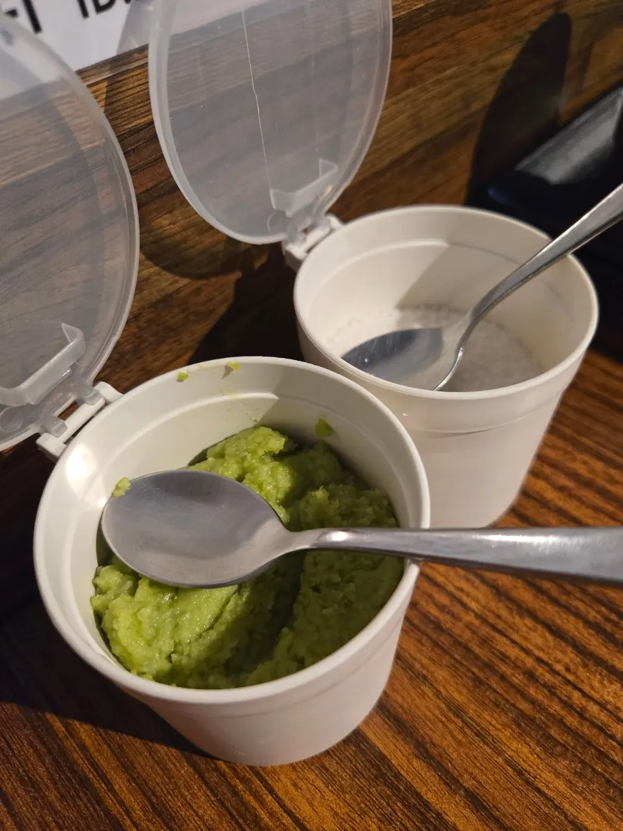 Plate of fresh wasabi and roasted salt