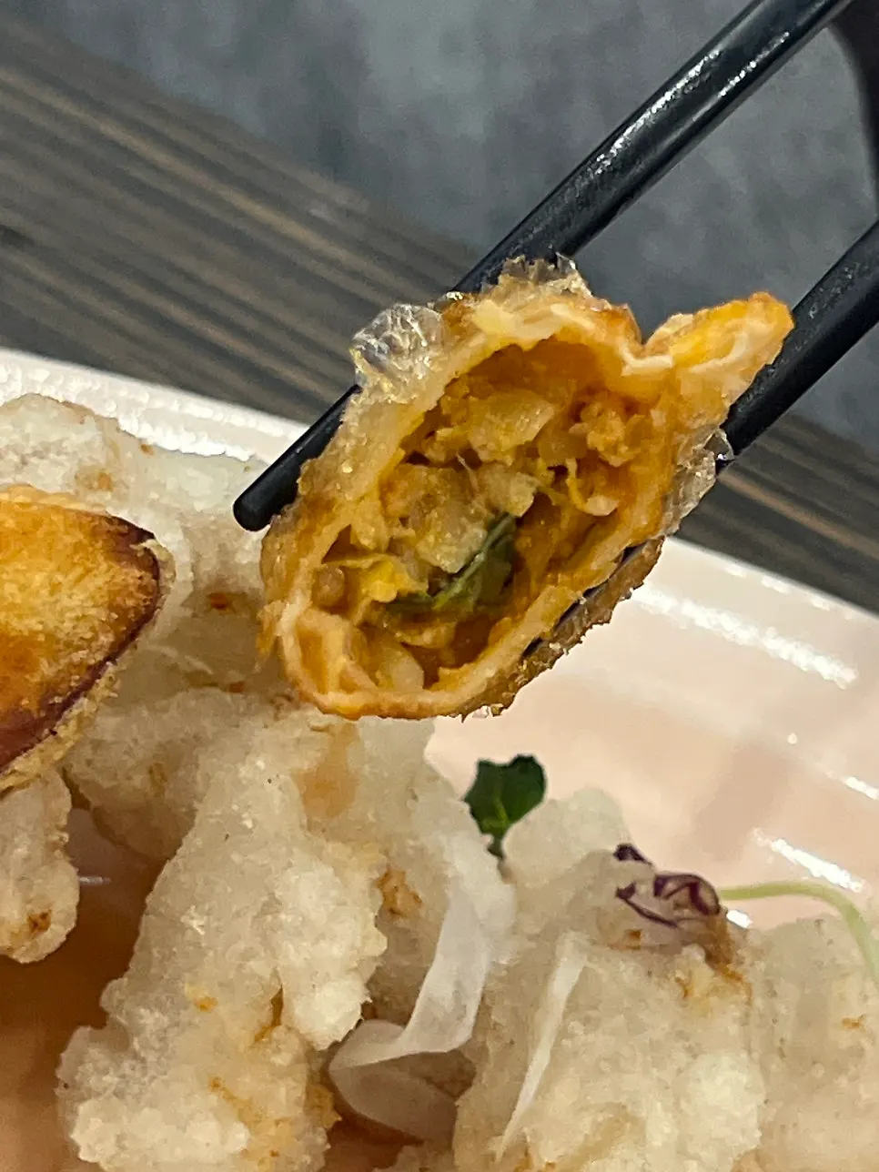 Four pieces of taster fried mandu