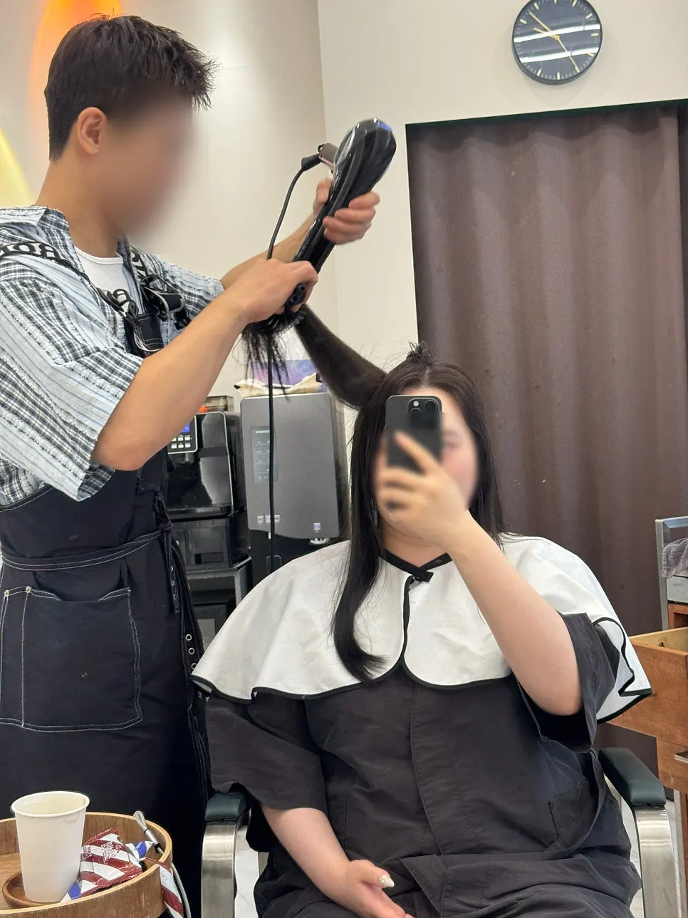 イッグルリダ全体染色後にドライした髪の様子