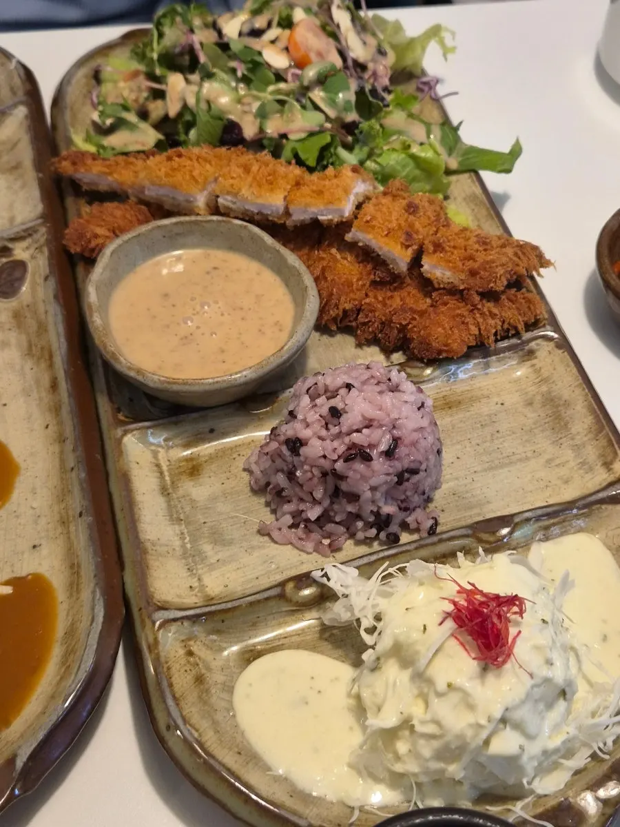 Salad pork cutlet at Ikki Roll Katsu piled high with salad