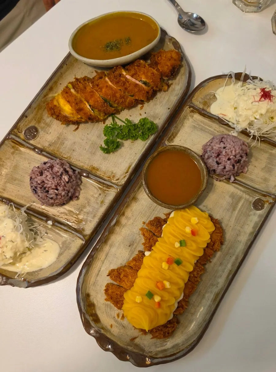 Pork cutlet spread shared with the kids