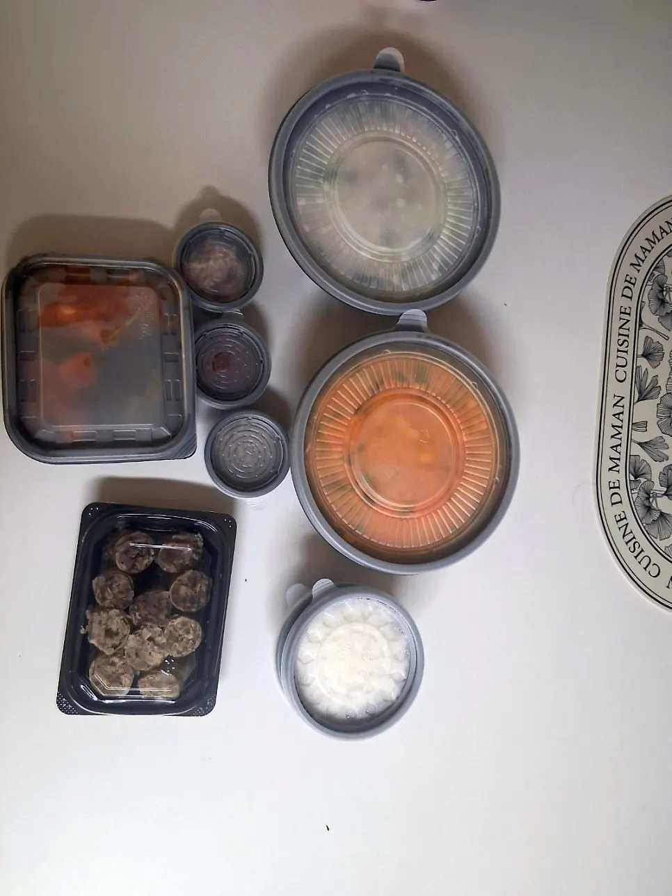 Gukbap set arranged in takeout containers