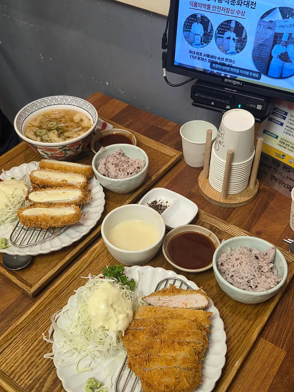 Thickly sliced cutlet served with cabbage salad
