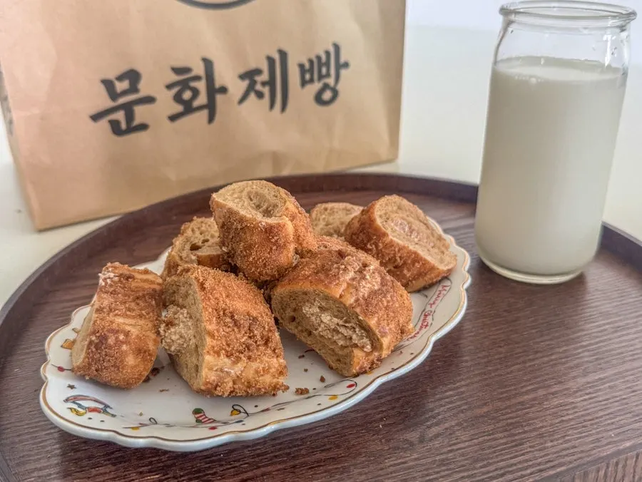 포장을 뜯은 문화제빵 커피빵