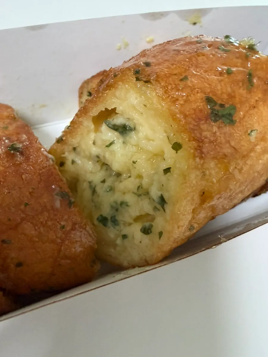 Cross-section of Munhwa Bakery's moist garlic bread