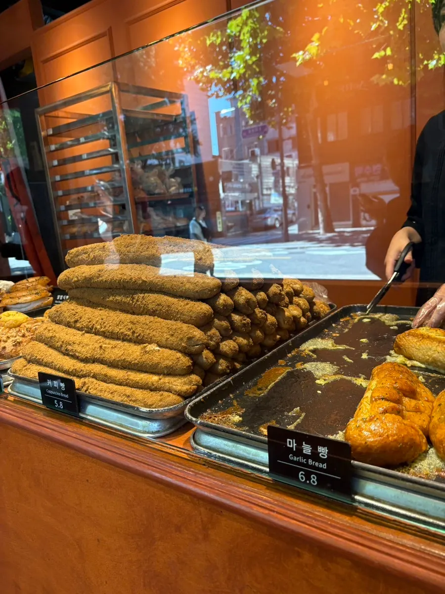 Coffee bread on display at Munhwa Bakery