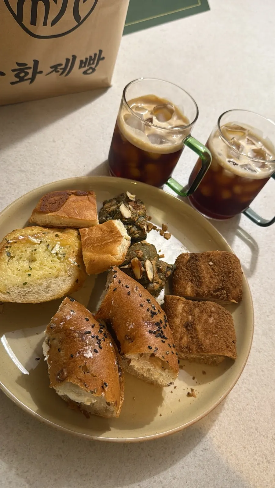Munhwa Bakery bread spread out at home