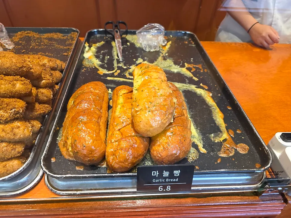 Walnut bread and coffee bread on display