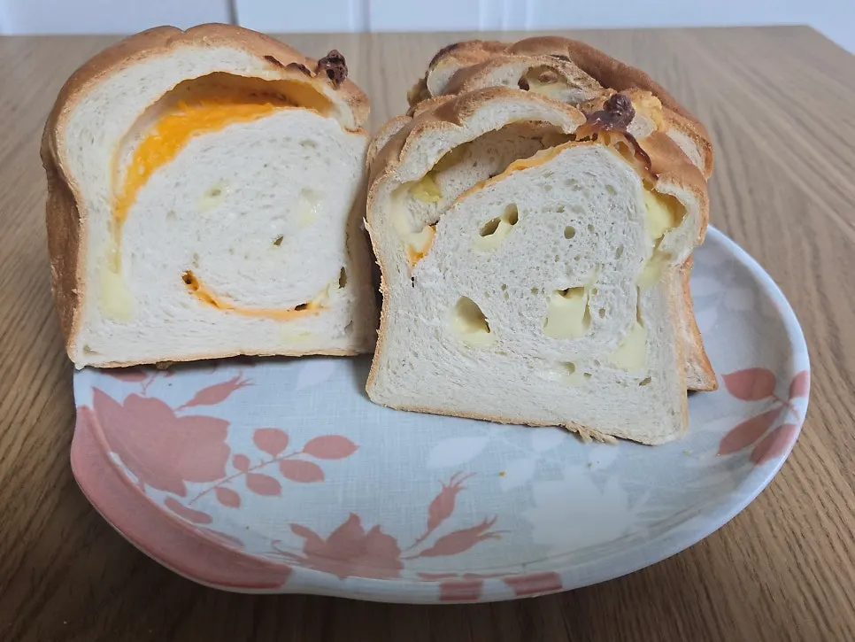 Cross-section of rice cheese bread