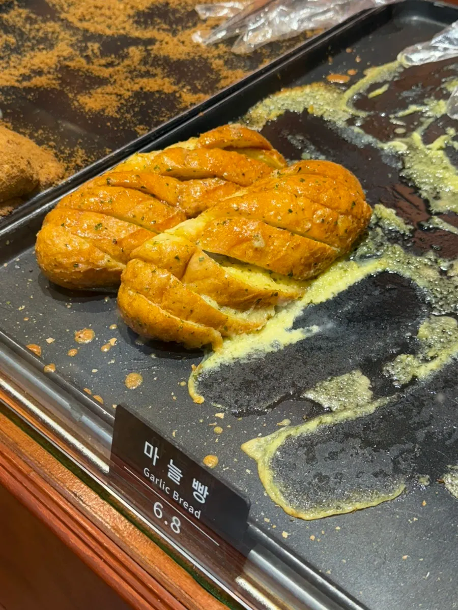 Various bread menu items at Munhwa Bakery