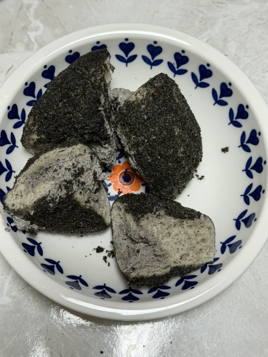 Coffee bread and black sesame bread from Munhwa Bakery