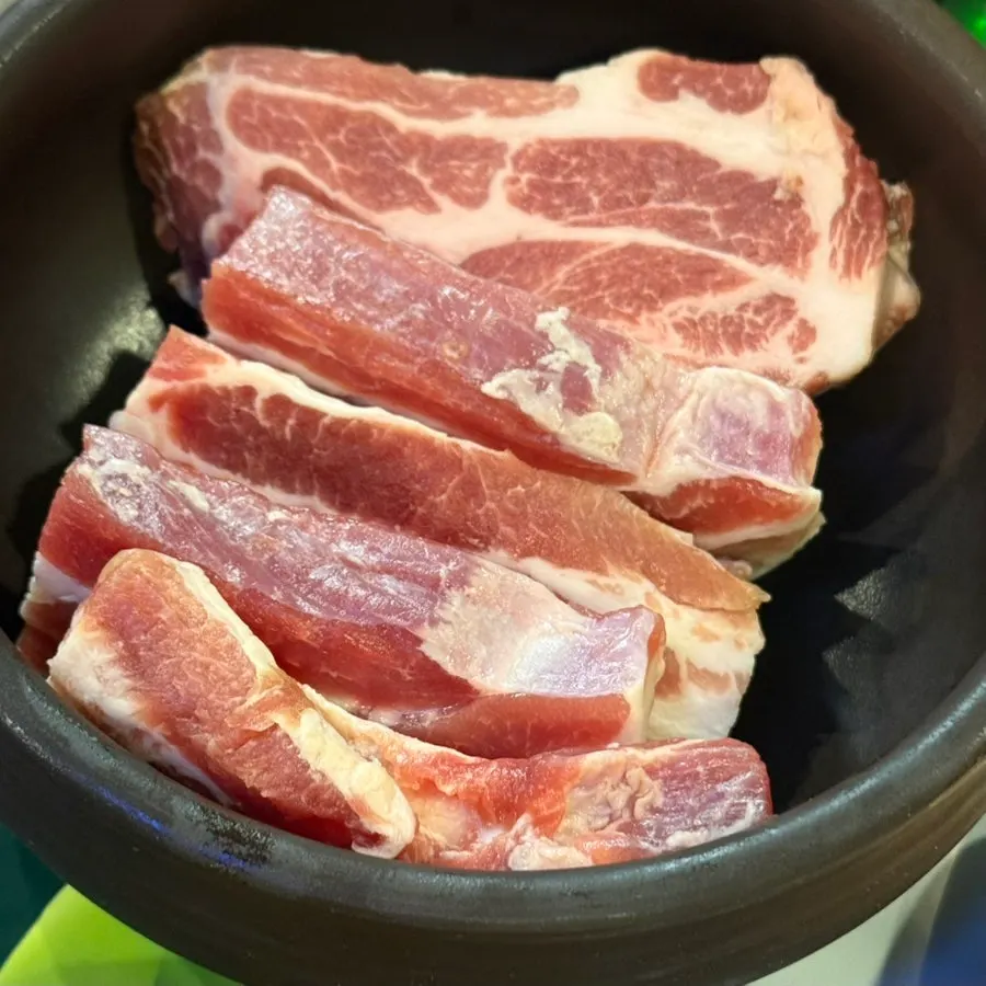 The Meongseokjip Set with aged pork belly and pork collar