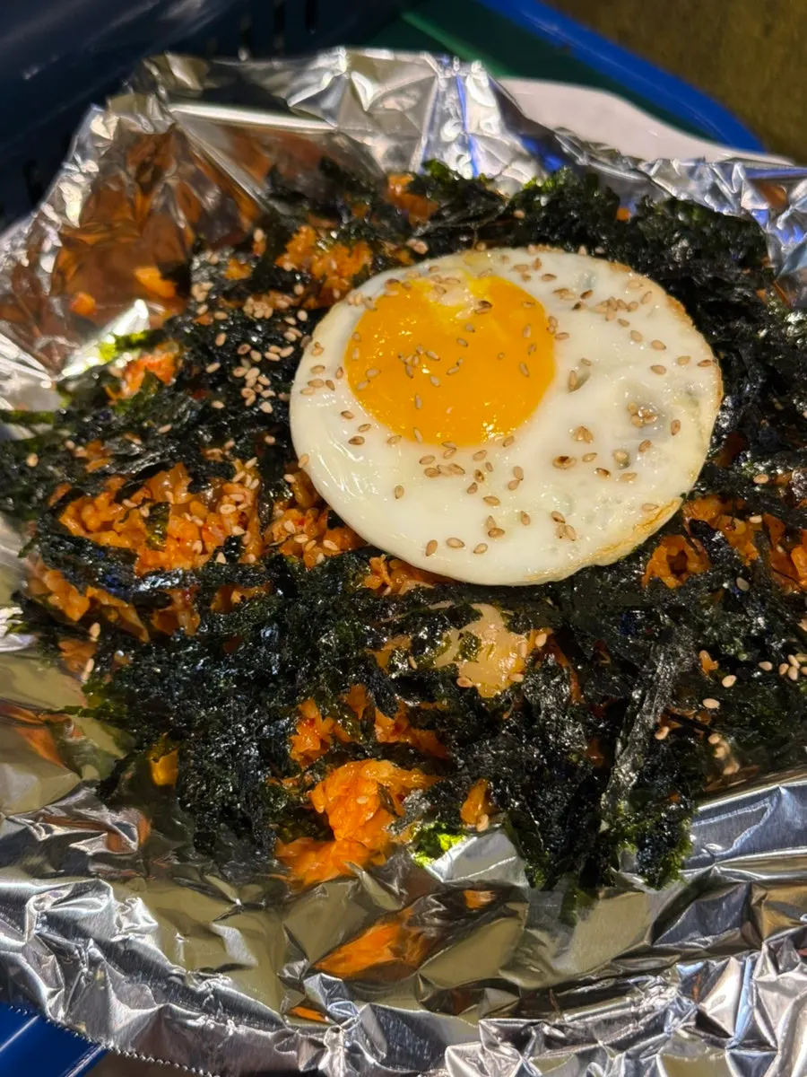 Meongseokjip Set meat chunks placed on the stone plate