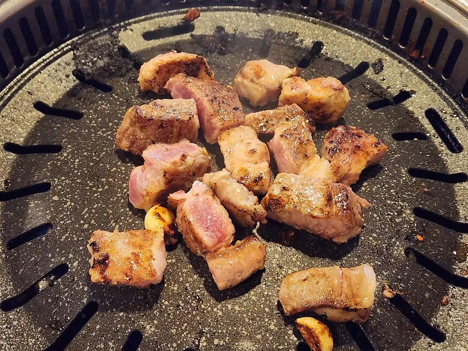 Juicy pork belly and pork neck