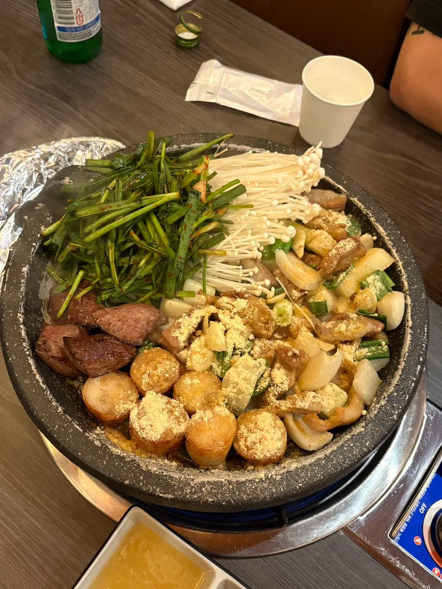 Hearty sundubu jjigae served as a default side dish