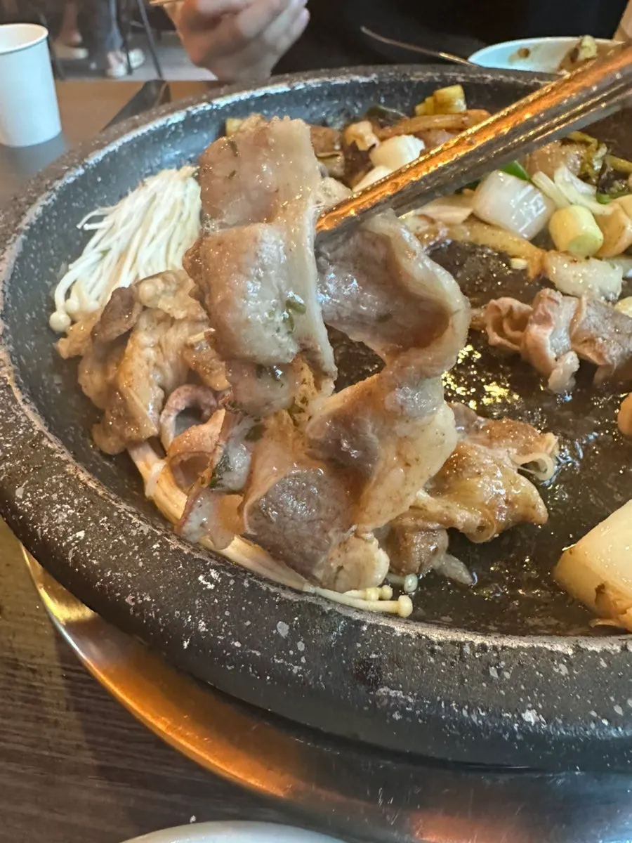 파김치에 싸 먹는 우삼겹