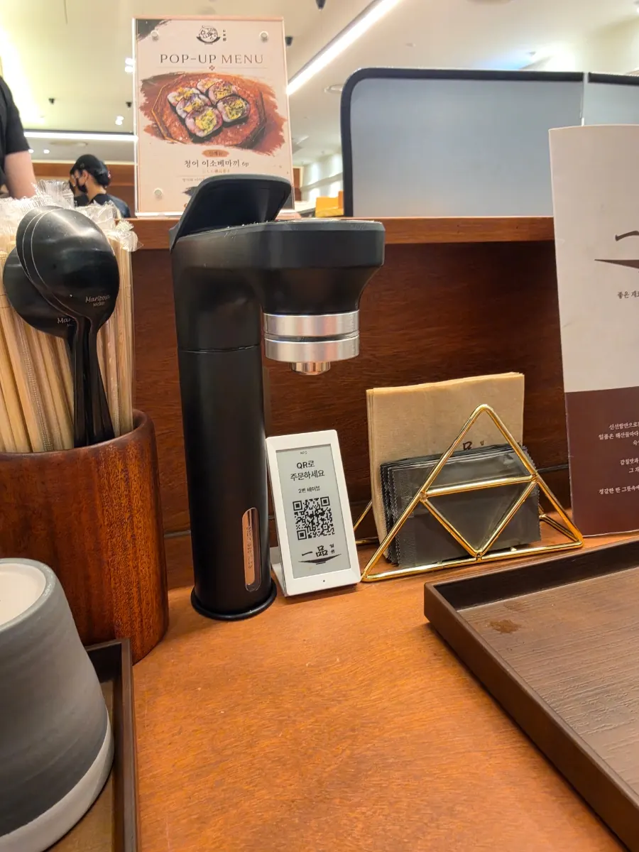 QR code ordering guide on the table