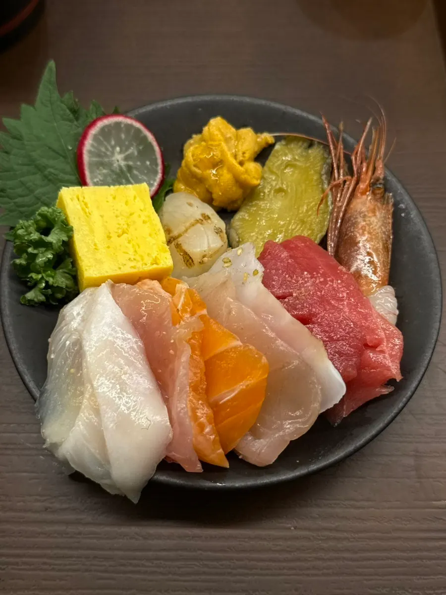 Premium kaisendon plated high with seafood