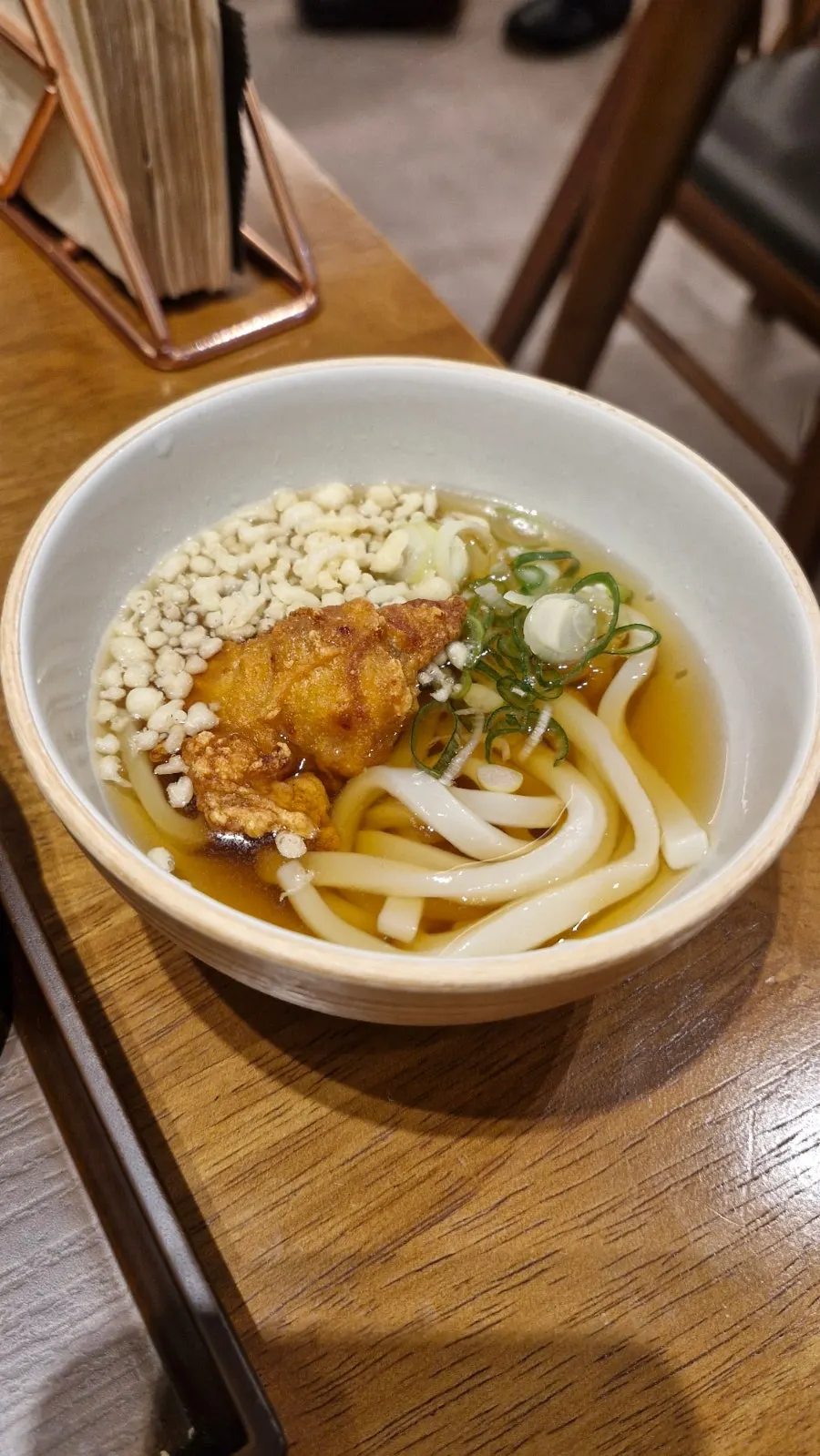 Cold udon served as a side dish
