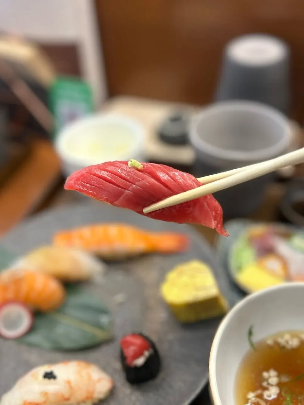 Close-up of sashimi sushi at Ilpum Magok