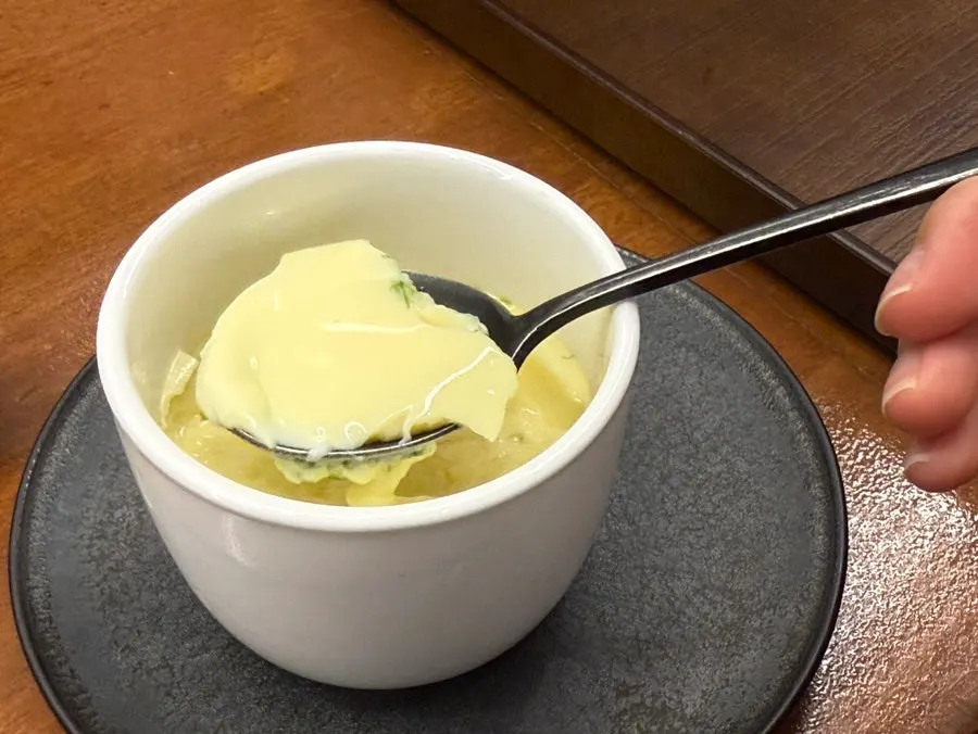 A spoonful of steamed egg