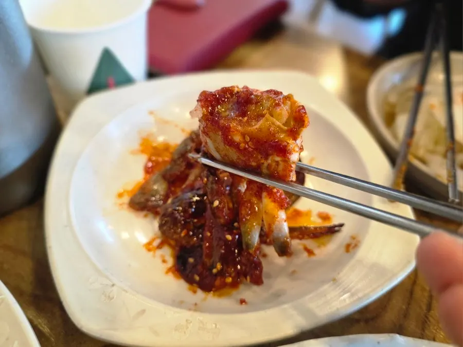 게 살이 꽉 찬 양념게장 한 마리