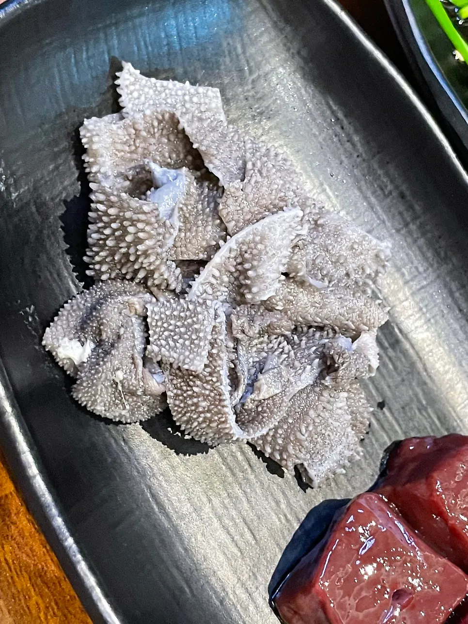 A piece of soft raw liver
