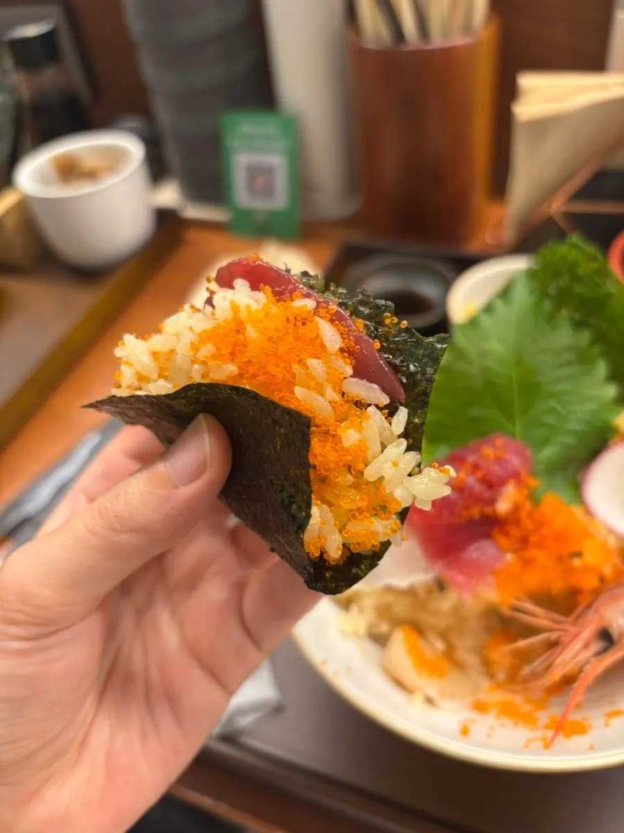 Kaisendon wrapped in seaweed