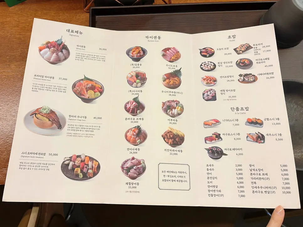 Menu board at Ilpum Gwanghwamun
