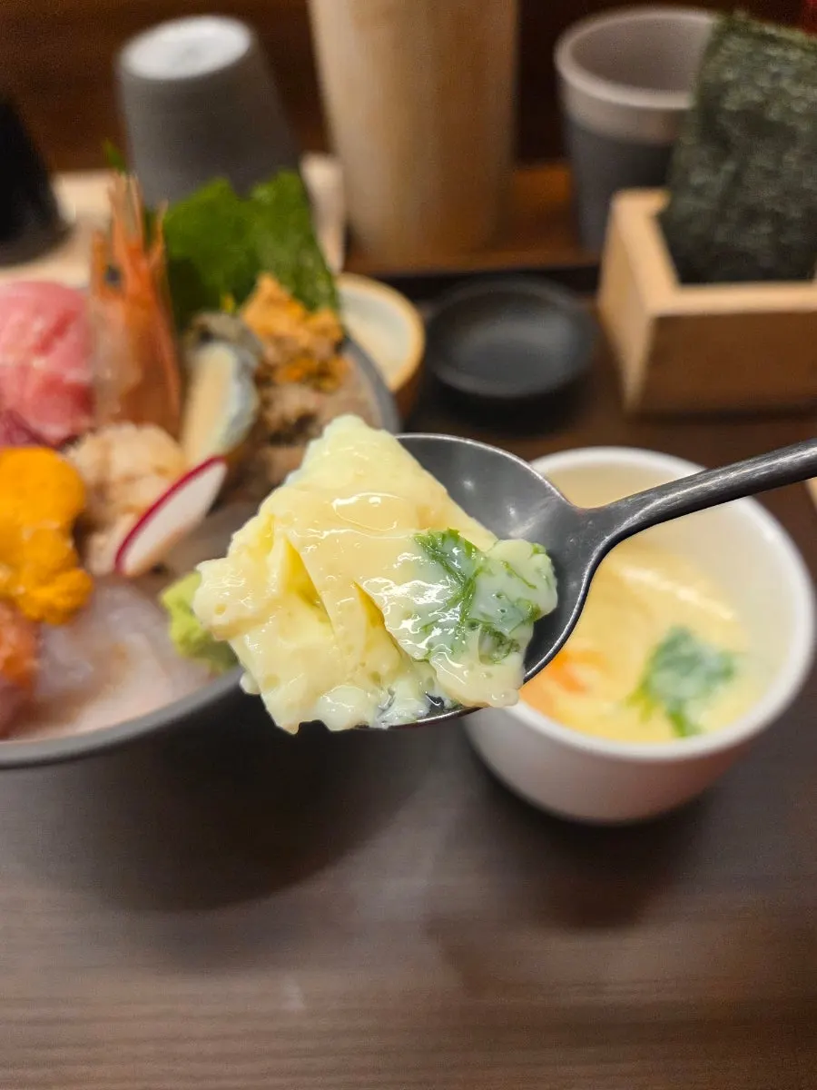 Japanese steamed egg dish chawanmushi