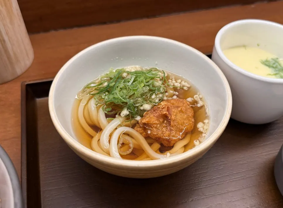 Cold udon served during the meal