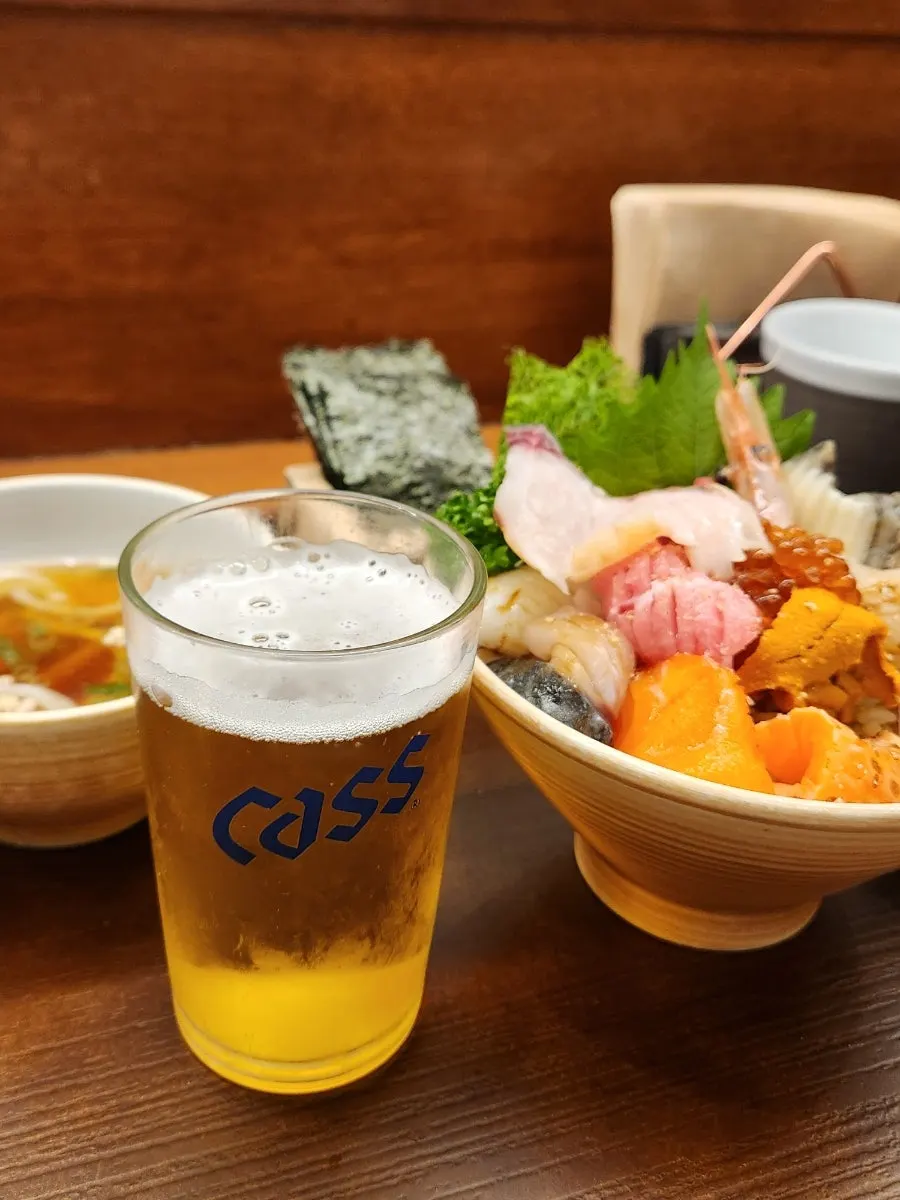 카이센동과 함께한 맥주