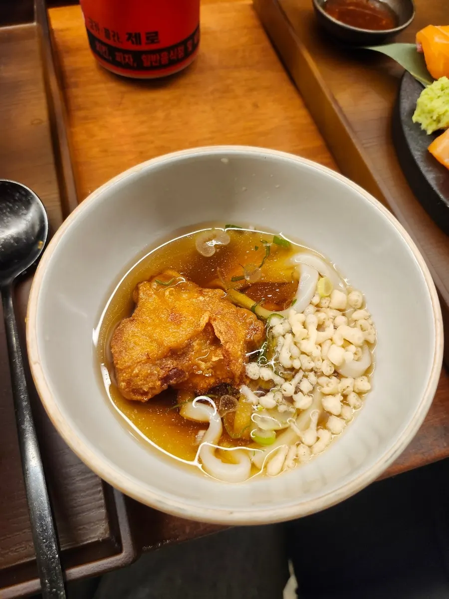 서비스로 나온 냉우동