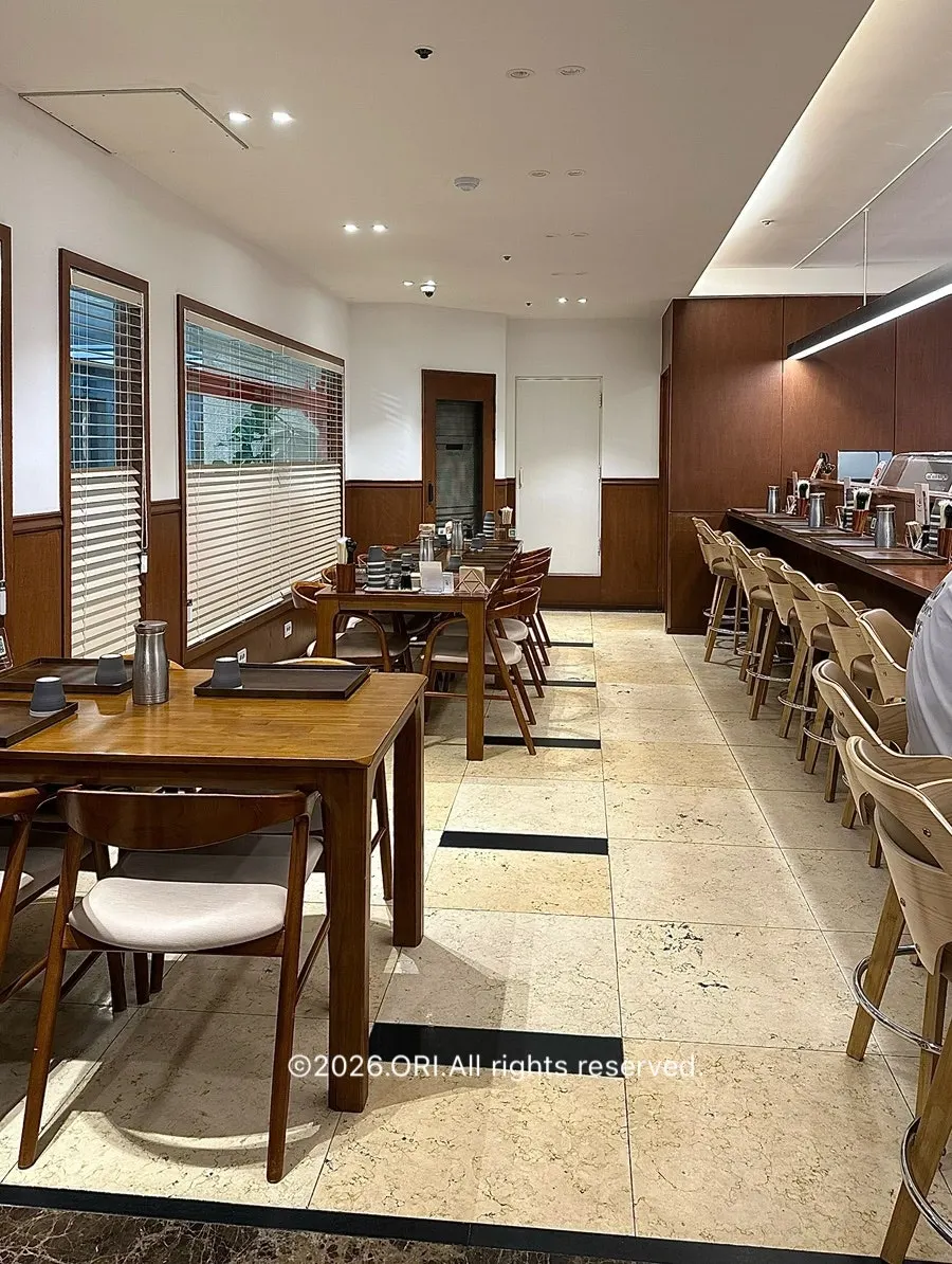 Table seating inside for larger groups