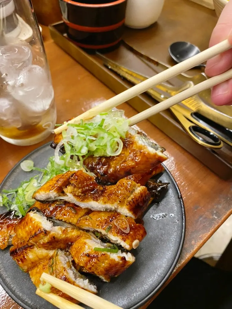 Whole-eel unagidon with the eel served intact