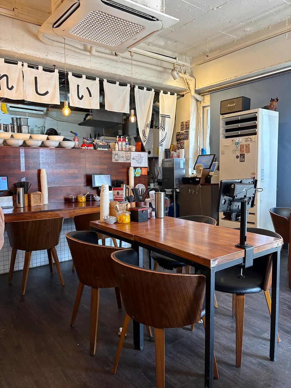 Interior of the cozy Gyedan Ramen restaurant