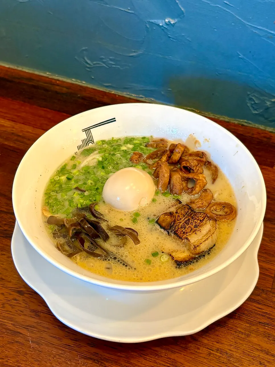 Motsu Ramen topped with grilled gopchang and chashu