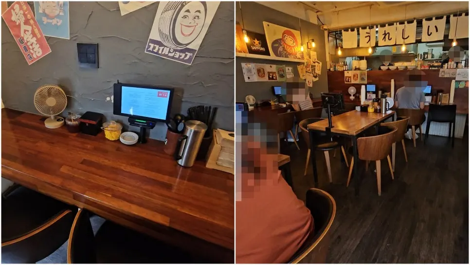 일반 테이블과 다찌석이 있는 매장 내부