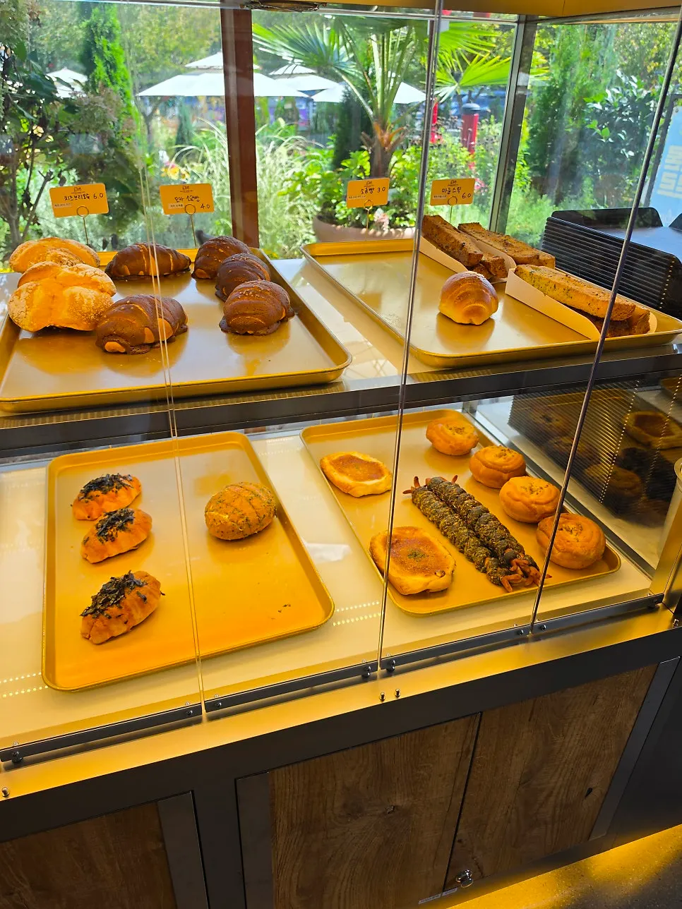 Salt bread and plain loaves on display