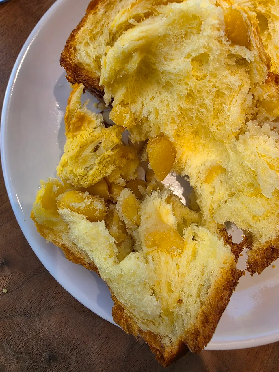 Cross-section of chestnut bread with visible chestnut pieces