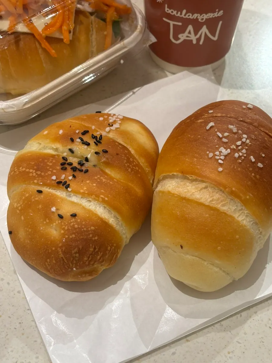 Salt bread filled with red bean paste and glutinous rice cake