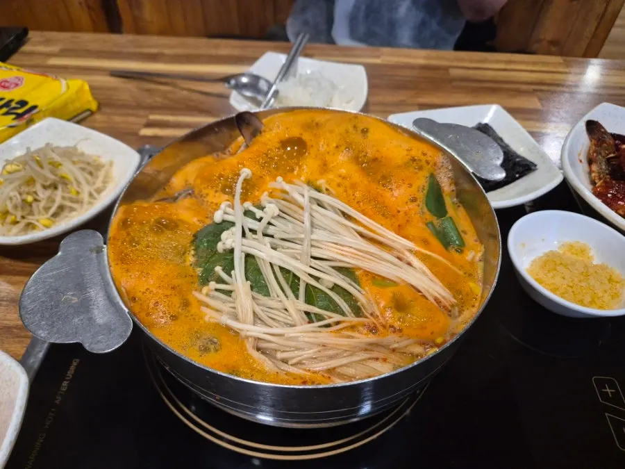 Spicy marinated crab and soft steamed egg