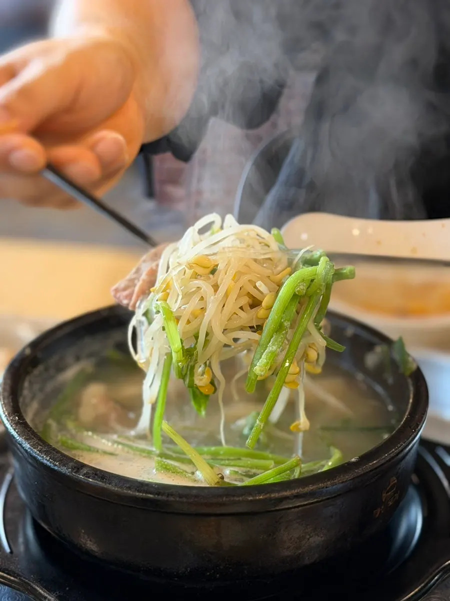 Included duck soup with meat and vegetables