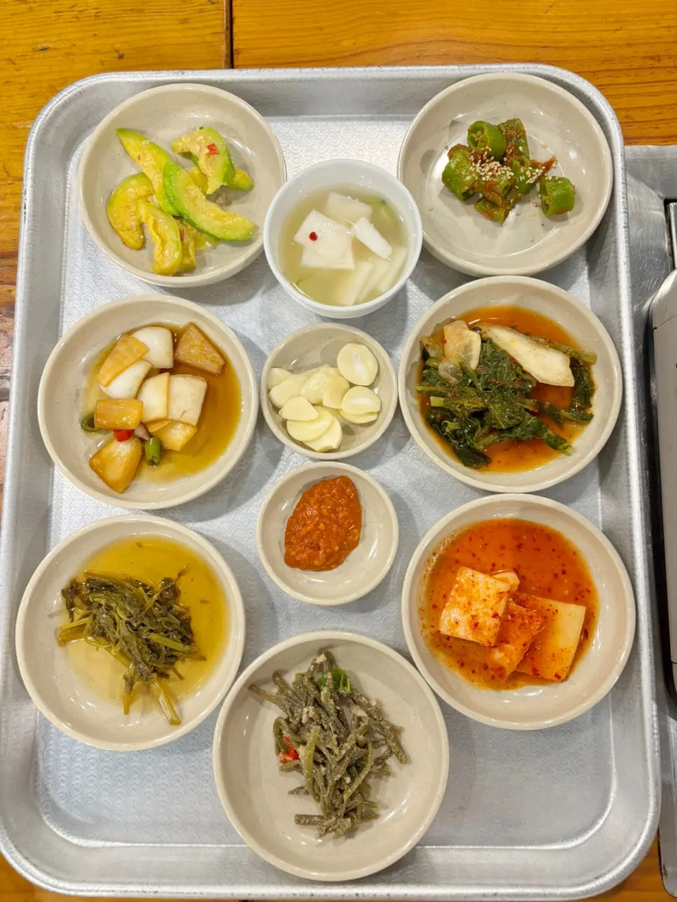 나물과 김치로 차려진 기본찬