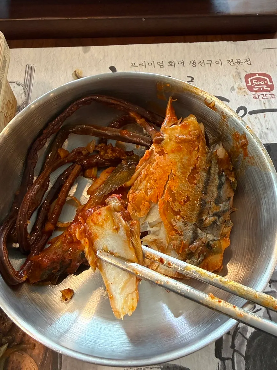 Grilled mackerel served with side dishes