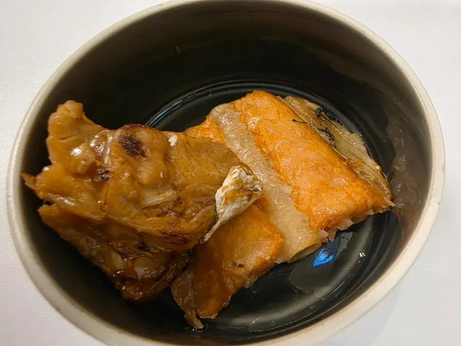 Plate of grilled salmon