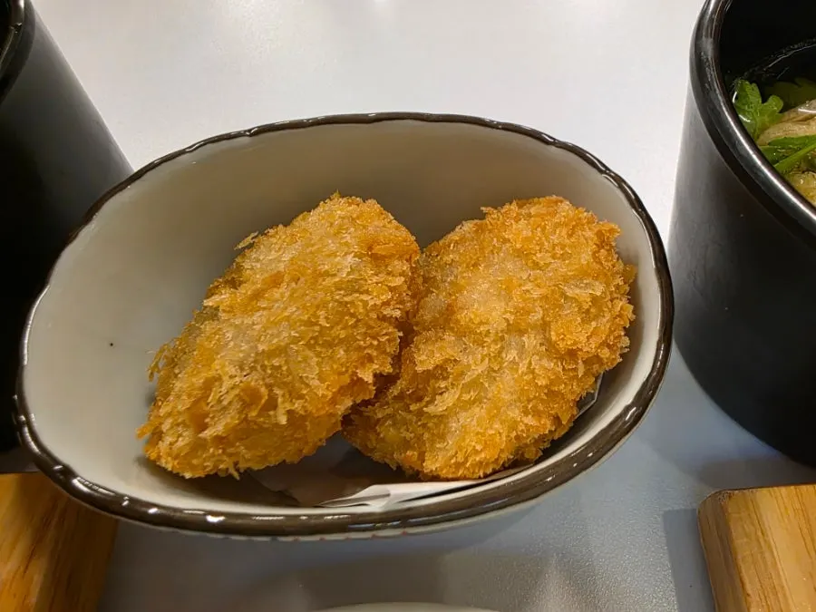 Plate of golden fried croquette
