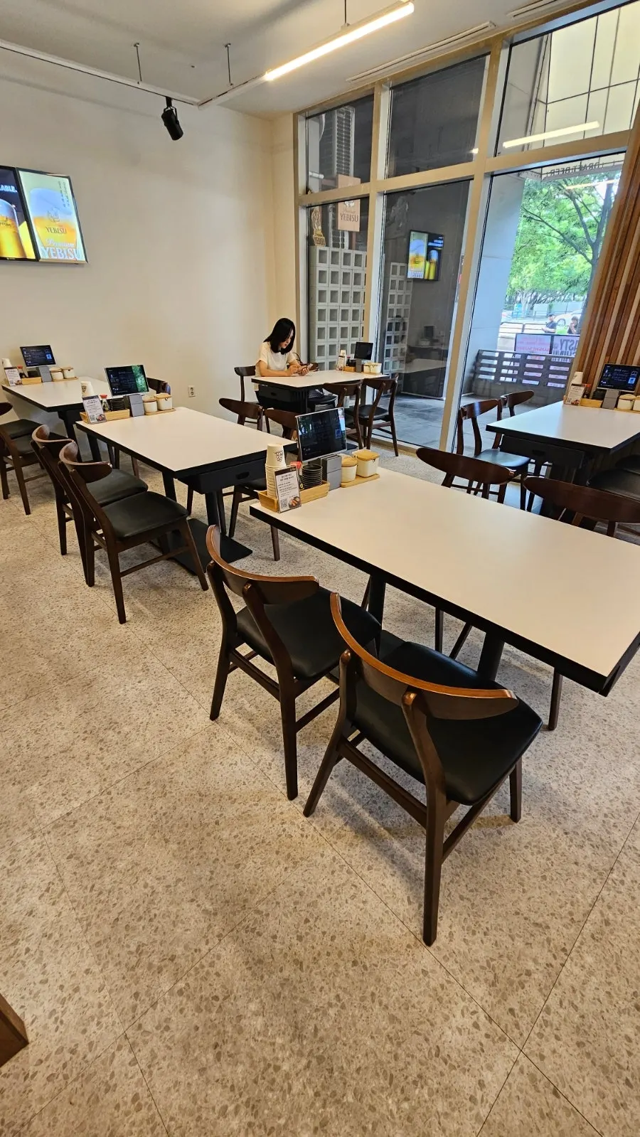 Wood-tone interior of Hwangje Sushi Ilsan Main Branch