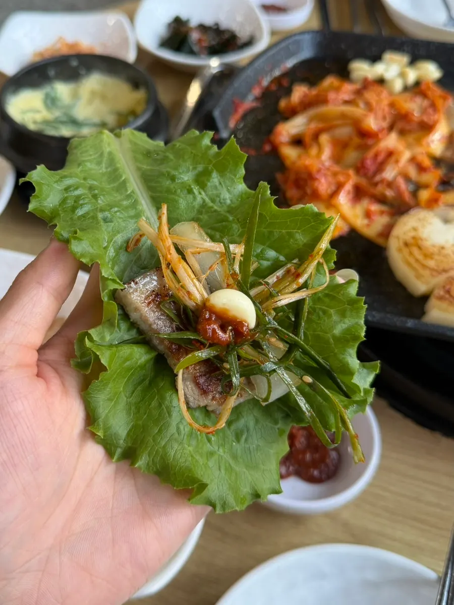 Aged kimchi soaked in pork belly fat