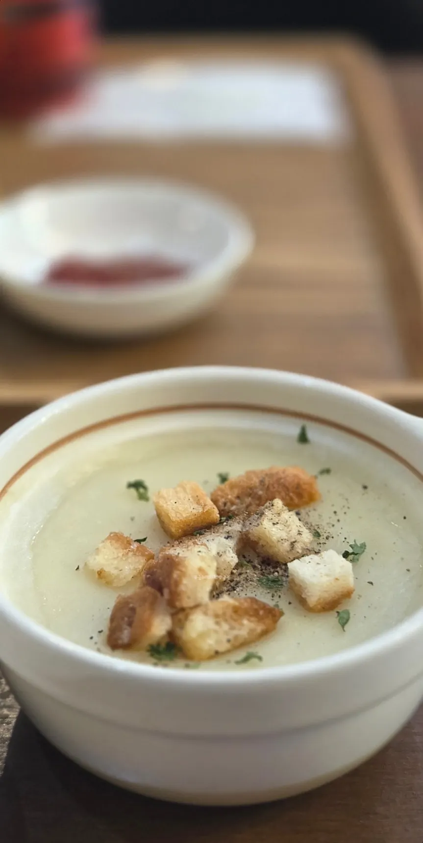 Homemade potato cream soup at Like Like
